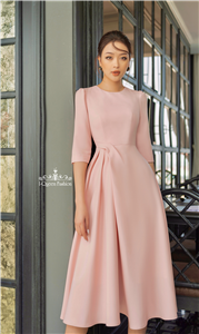 Váy xòe hồng đánh eo - 3147