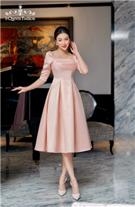 Váy xòe taffeta hồng - 3568