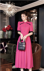 Váy xòe tím hồng xếp ly - 4254